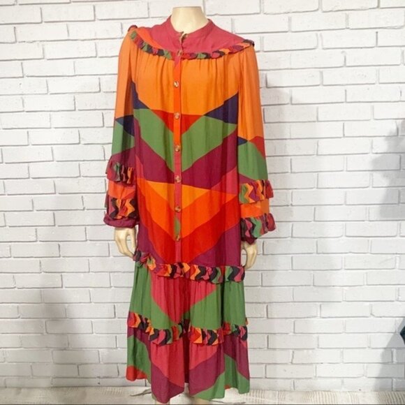 Farm Rio Women’s Juliana Stripes Midi Dress - Size Small - Picture 5 of 12